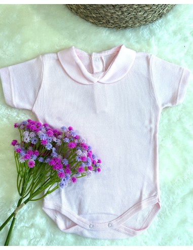 Body Algodón Cuello Rosa