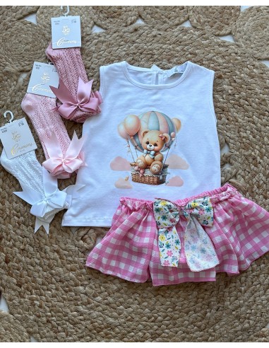 Conjunto Osito Vichy Niña