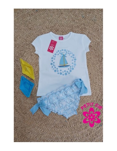 Conjunto baño niña Velero Celeste