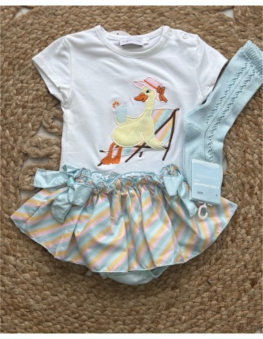 Conjunto Braguita Bebé Niña Mami Pato.