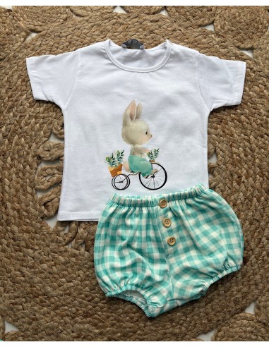 Conjunto Conejo Bici Vichy Niño