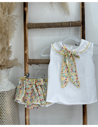 Conjunto Flores Lazada Amarillo