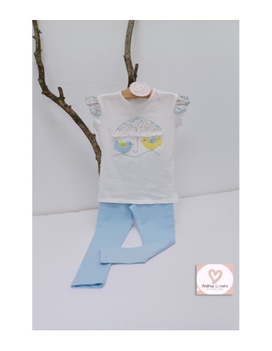 Conjunto Niña Mallas Pájaros